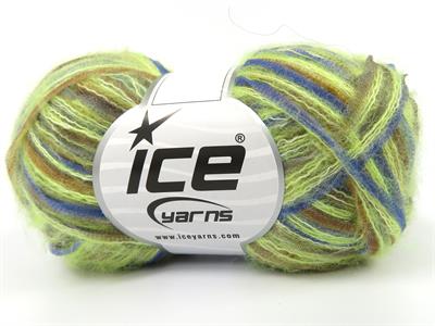 Lot of 8 Skeins Ice Yarns TOUCAN (5% Wool) Yarn Green Shades Brown Shades Blue