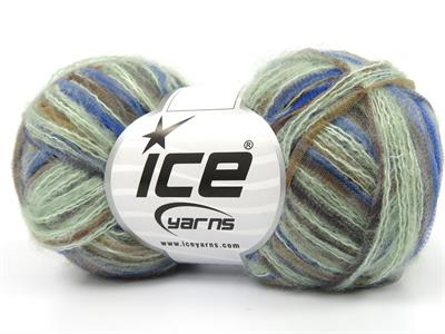 Lot of 8 Skeins Ice Yarns TOUCAN (5% Wool) Yarn Green shades Brown Shades Blue