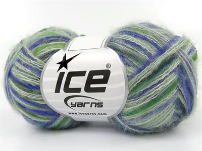 Lot of 8 Skeins Ice Yarns TOUCAN (5% Wool) Yarn Green Shades Blue Turquoise