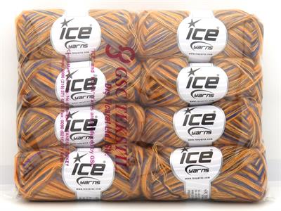 Lot of 8 Skeins Ice Yarns TOUCAN (5% Wool) Yarn Gold Shades Grey Blue Brown