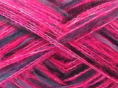 Lot of 8 Skeins Ice Yarns TOUCAN (5% Wool) Yarn Fuchsia Grey Shades