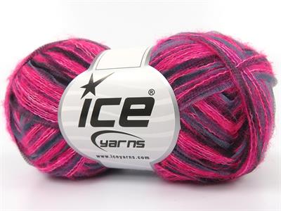 Lot of 8 Skeins Ice Yarns TOUCAN (5% Wool) Yarn Fuchsia Grey Shades