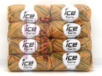 Lot of 8 Skeins Ice Yarns TOUCAN (5% Wool) Yarn Gold Shades Grey Green