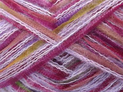 Lot of 8 Skeins Ice Yarns TOUCAN (5% Wool) Yarn Lilac Pink Green Burgundy Khaki