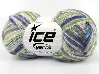 Lot of 8 Skeins Ice Yarns TOUCAN (5% Wool) Yarn Cream Purple Green Grey