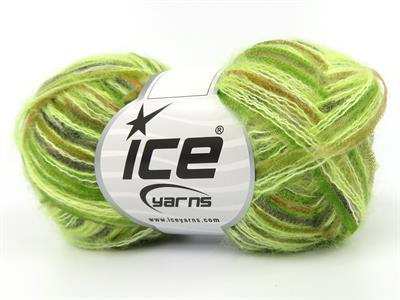 Lot of 8 Skeins Ice Yarns TOUCAN (5% Wool) Yarn Green Shades Gold Grey