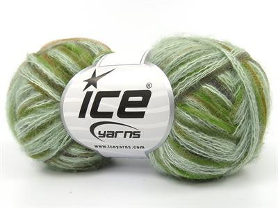 Lot of 8 Skeins Ice Yarns TOUCAN (5% Wool) Yarn Green Shades Grey Gold