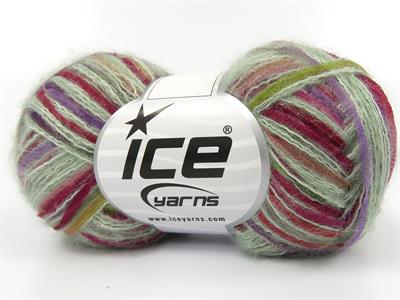 Lot of 8 Skeins Ice Yarns TOUCAN (5% Wool) Yarn Green Shades Lilac Burgundy