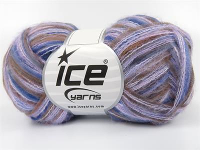 Lot of 8 Skeins Ice Yarns TOUCAN (5% Wool) Yarn Lilac Pink Blue Brown Shades