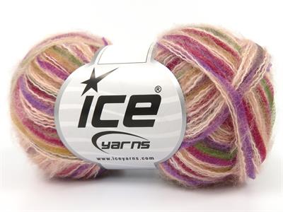 Lot of 8 Skeins Ice Yarns TOUCAN (5% Wool) Yarn Pink Shades Purple Burgundy Green Shades
