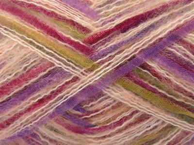 Lot of 8 Skeins Ice Yarns TOUCAN (5% Wool) Yarn Pink Shades Purple Burgundy Green Shades