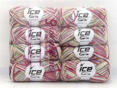 Lot of 8 Skeins Ice Yarns TOUCAN (5% Wool) Yarn Cream Purple Burgundy Gold