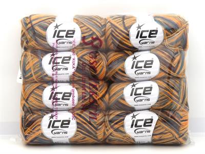 Lot of 8 Skeins Ice Yarns TOUCAN (5% Wool) Yarn Gold Shades Grey Turquoise