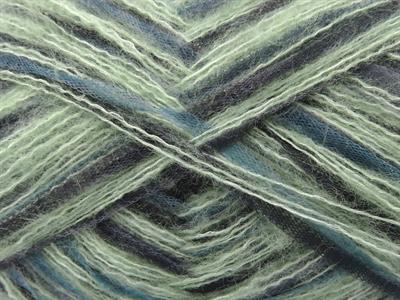 Lot of 8 Skeins Ice Yarns TOUCAN (5% Wool) Yarn Green Shades Turquoise Grey