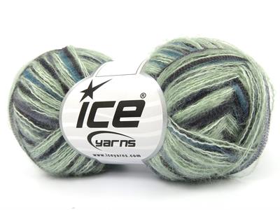 Lot of 8 Skeins Ice Yarns TOUCAN (5% Wool) Yarn Green Shades Turquoise Grey