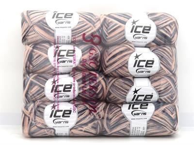 Lot of 8 Skeins Ice Yarns TOUCAN (5% Wool) Yarn Pink Shades Grey Turquoise