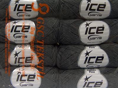 8x50gr. TUBE COTTON FINE Pamuk Koyu Gri Yazlık İplikler, Pamuk