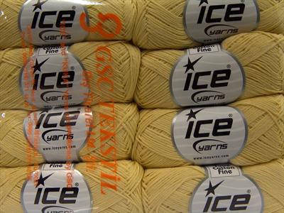 8x50gr. TUBE COTTON FINE Pamuk Açık Sarı Yazlık İplikler, Pamuk