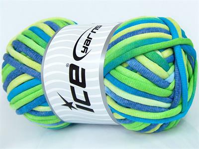 1x250gr. TUBE COTTON JUMBO COLOR Pamuk Mavi, Leylak, Yeşil Tonları Yazlık İplikler, Pamuk, Çok Kalın, Batik Desenli