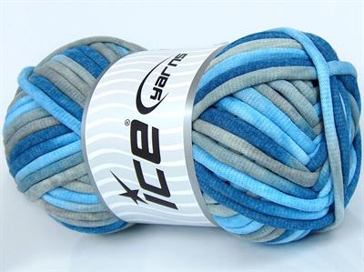 1x250gr. TUBE COTTON JUMBO COLOR Pamuk Mavi Tonları, Gri Tonları Yazlık İplikler, Pamuk, Çok Kalın, Batik Desenli