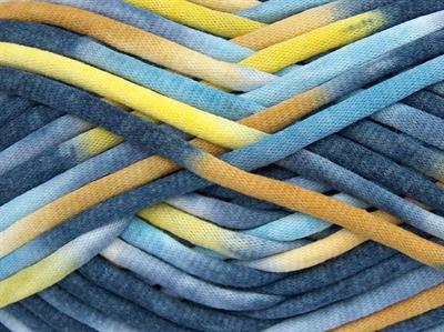 1x250gr. TUBE COTTON JUMBO COLOR Pamuk Mavi Tonları, Sarı Tonları Yazlık İplikler, Pamuk, Çok Kalın, Batik Desenli