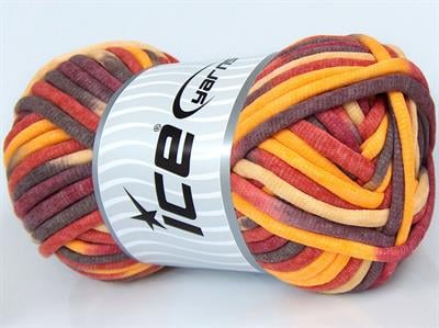 1x250gr. TUBE COTTON JUMBO COLOR Pamuk Kahverengi, Pembe, Kırmızı, Altın Yazlık İplikler, Pamuk, Çok Kalın, Batik Desenli