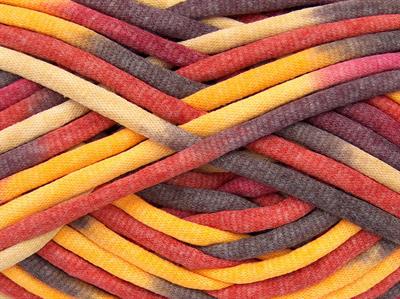 1x250gr. TUBE COTTON JUMBO COLOR Pamuk Kahverengi, Pembe, Kırmızı, Altın Yazlık İplikler, Pamuk, Çok Kalın, Batik Desenli