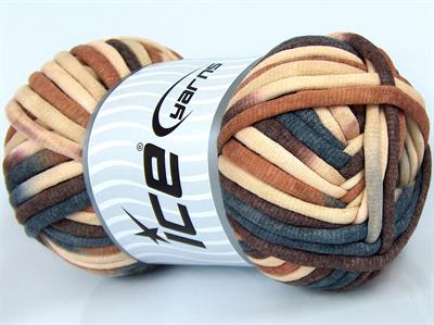 1x250gr. TUBE COTTON JUMBO COLOR Pamuk Krem, Kahverengi Tonları, Gri Tonları Yazlık İplikler, Pamuk, Çok Kalın, Batik Desenli