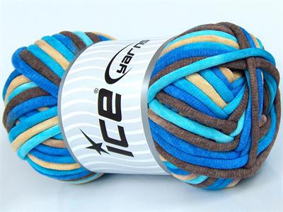 1x250gr. TUBE COTTON JUMBO COLOR Pamuk Krem, Kahverengi Tonları, Mavi Tonları Yazlık İplikler, Pamuk, Çok Kalın, Batik Desenli