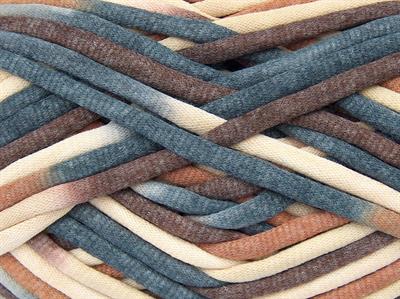 1x250gr. TUBE COTTON JUMBO COLOR Pamuk Krem, Kahverengi Tonları, Gri Tonları Yazlık İplikler, Pamuk, Çok Kalın, Batik Desenli