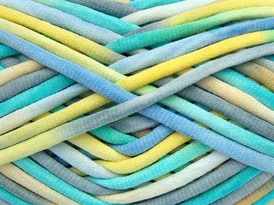 1x250gr. TUBE COTTON JUMBO COLOR Pamuk Açık Gri, Yeşil Tonları, Açık Sarı Yazlık İplikler, Pamuk, Çok Kalın, Batik Desenli