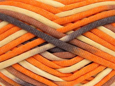 1x250gr. TUBE COTTON JUMBO COLOR Pamuk Turuncu, Sarı, Kahverengi Tonları Yazlık İplikler, Pamuk, Çok Kalın, Batik Desenli