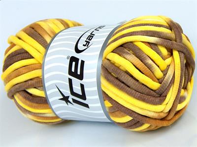 1x250gr. TUBE COTTON JUMBO COLOR Pamuk Sarı Tonları Yazlık İplikler, Pamuk, Çok Kalın, Batik Desenli