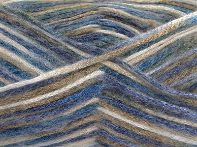 Lot of 4 x 100gr Skeins Ice Yarns UNIVERSE (19% Wool) Yarn Blue Shades Camel Black