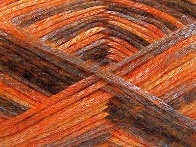 Lot of 4 x 100gr Skeins Ice Yarns UNIVERSE (19% Wool) Yarn Orange Shades Black Grey