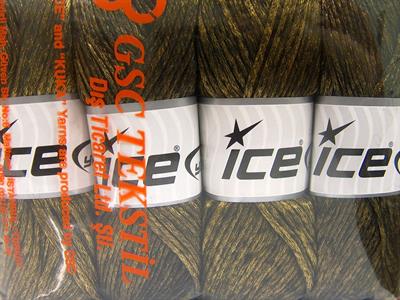 Lot of 4 x 100gr Skeins Ice Yarns UNIVERSE (19% Wool) Yarn Olive Green Black