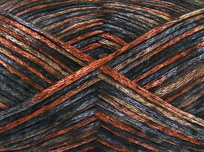 Lot of 4 x 100gr Skeins Ice Yarns UNIVERSE (19% Wool) Yarn Black Grey Orange Bronze