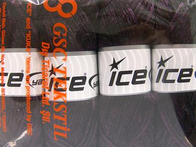 Lot of 4 x 100gr Skeins Ice Yarns UNIVERSE (19% Wool) Yarn Purple Black