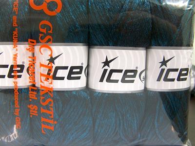 Lot of 4 x 100gr Skeins Ice Yarns UNIVERSE (19% Wool) Yarn Turquoise Black