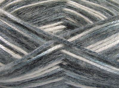 Lot of 4 x 100gr Skeins Ice Yarns UNIVERSE (19% Wool) Yarn Grey Shades White Black
