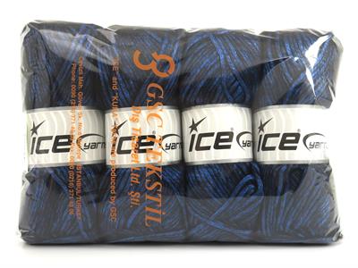 Lot of 4 x 100gr Skeins Ice Yarns UNIVERSE (19% Wool) Yarn Night Blue