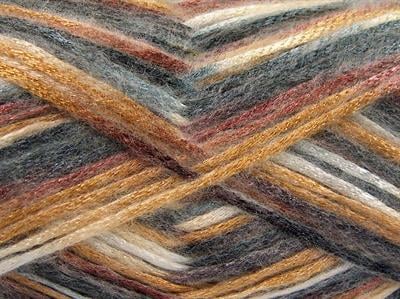 Lot of 4 x 100gr Skeins Ice Yarns UNIVERSE (19% Wool) Yarn Grey Shades Gold Brown White