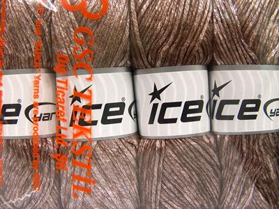Lot of 4 x 100gr Skeins Ice Yarns UNIVERSE (19% Wool) Hand Knitting Yarn Brown