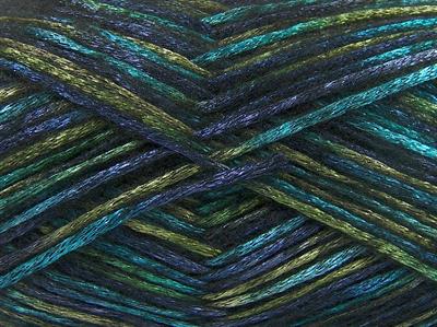 Lot of 4 x 100gr Skeins Ice Yarns UNIVERSE (19% Wool) Yarn Navy Turquoise Green