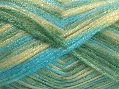 Lot of 4 x 100gr Skeins Ice Yarns UNIVERSE (19% Wool) Yarn Turquoise Shades Light Yellow
