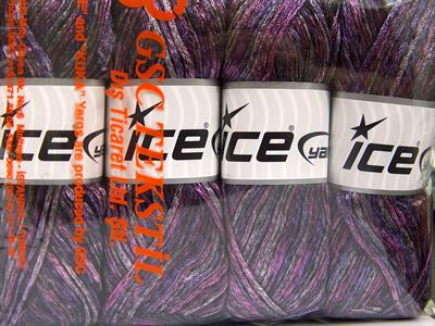 Lot of 4 x 100gr Skeins Ice Yarns UNIVERSE (19% Wool) Yarn Purple Black Pink