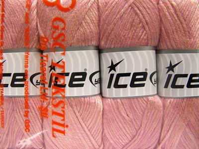 Lot of 4 x 100gr Skeins Ice Yarns UNIVERSE (19% Wool) Yarn Pink Light Salmon