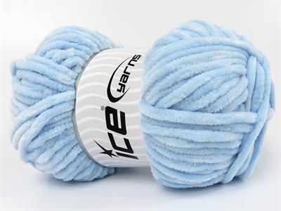 Lot of 4 x 100gr Skeins Ice Yarns VELVET BABY (100% MicroFiber) Yarn Baby Blue