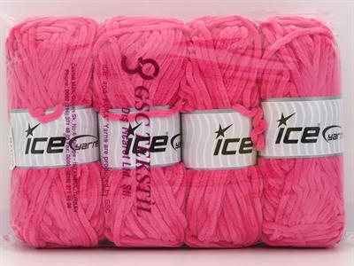 Lot of 4 x 100gr Skeins Ice Yarns VELVET BABY (100% MicroFiber) Yarn Candy Pink