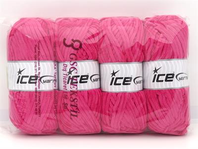Lot of 4 x 100gr Skeins Ice Yarns VELVET BABY (100% MicroFiber) Yarn Fuchsia